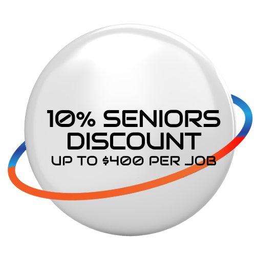 10% seniors discount badge